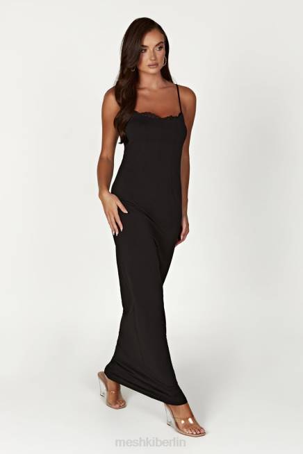 Kleidung Meshki Amorette-Maxikleid mit Spitzenbesatz Schwarz 2F8B287