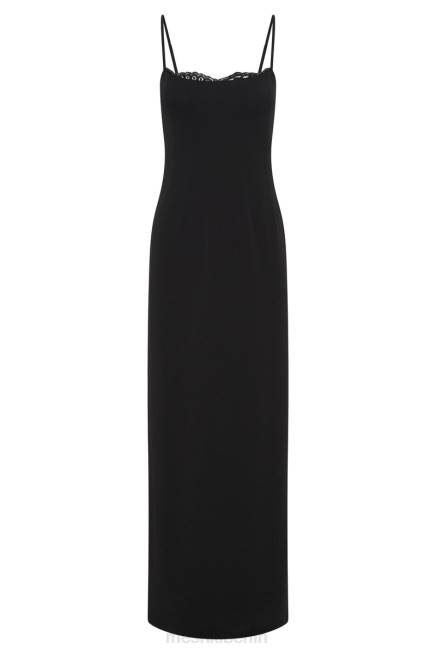 Kleidung Meshki Amorette-Maxikleid mit Spitzenbesatz Schwarz 2F8B287
