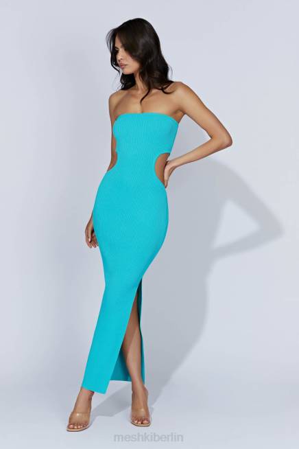 Kleidung Meshki Bandeau-Maxikleid aus Kori-Strick Aquamarin 2F8B675