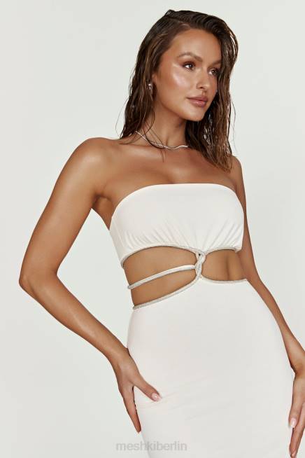Kleidung Meshki Billie trägerloses Maxikleid Knochen 2F8B640