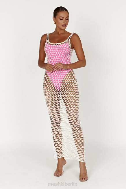 Kleidung Meshki Bodhi Häkel-Maxikleid Weiß 2F8B735