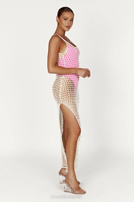 Kleidung Meshki Bodhi Häkel-Maxikleid Weiß 2F8B735