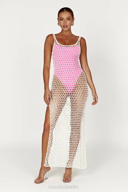Kleidung Meshki Bodhi Häkel-Maxikleid Weiß 2F8B735