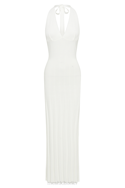 Kleidung Meshki Caity geripptes Neckholder-Maxikleid Weiß 2F8B58