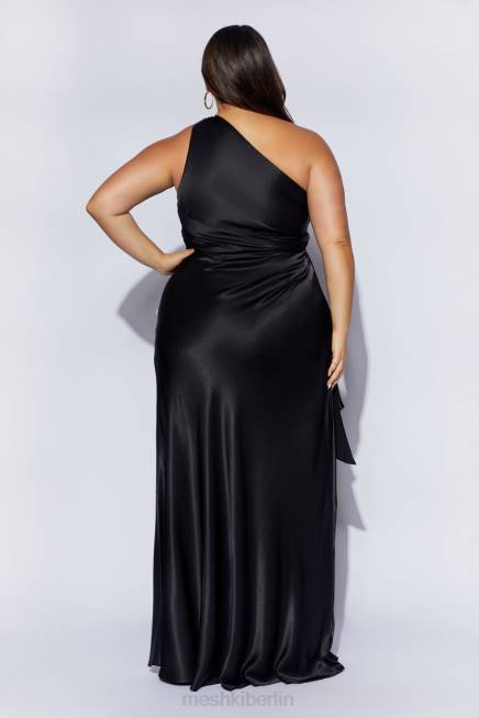 Kleidung Meshki Calliope One-Shoulder-Maxikleid Schwarz 2F8B353