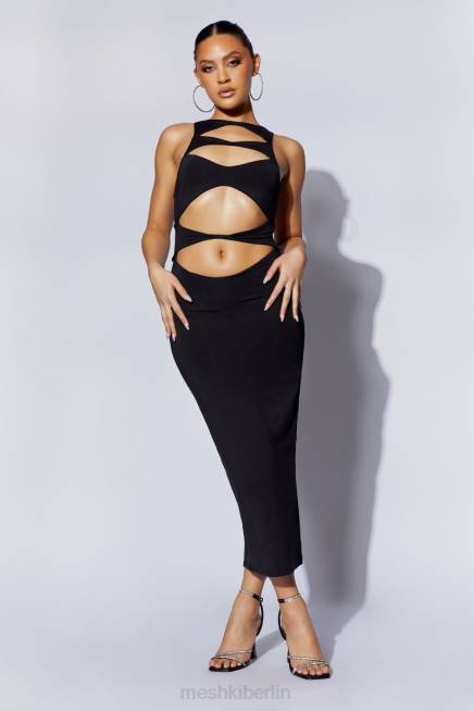 Kleidung Meshki Chloe Maxikleid mit Cut-Outs Schwarz 2F8B198