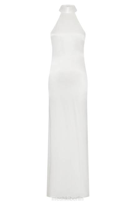 Kleidung Meshki Claire-Satin-Maxikleid mit drapiertem Rücken Weiß 2F8B187
