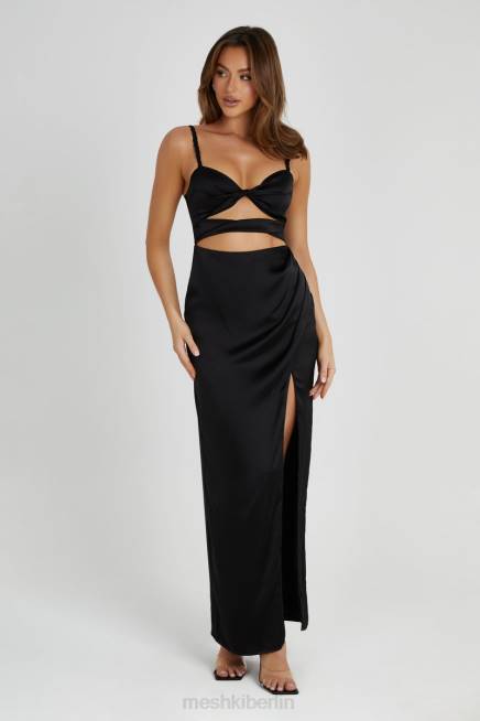 Kleidung Meshki Cleo Satinkleid Schwarz 2F8B326