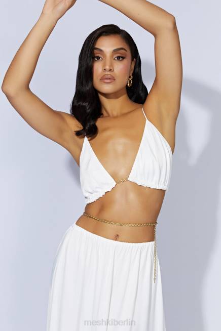 Kleidung Meshki Colette-Ketten-Maxikleid Weiß 2F8B650