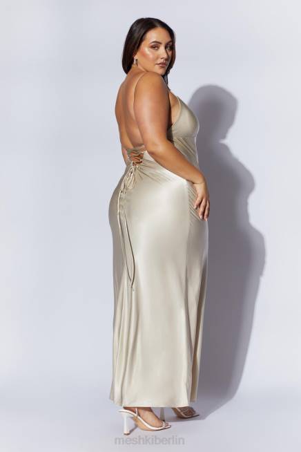Kleidung Meshki Cora Maxi-Slipkleid mit Binderücken Sekt 2F8B661
