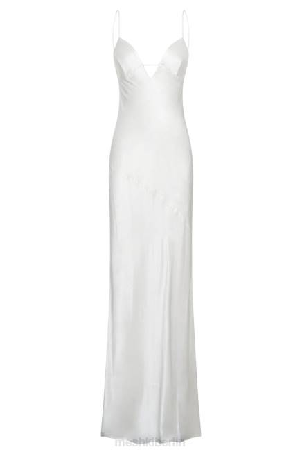 Kleidung Meshki Cora Maxi-Slipkleid mit Binderücken Weiß 2F8B711
