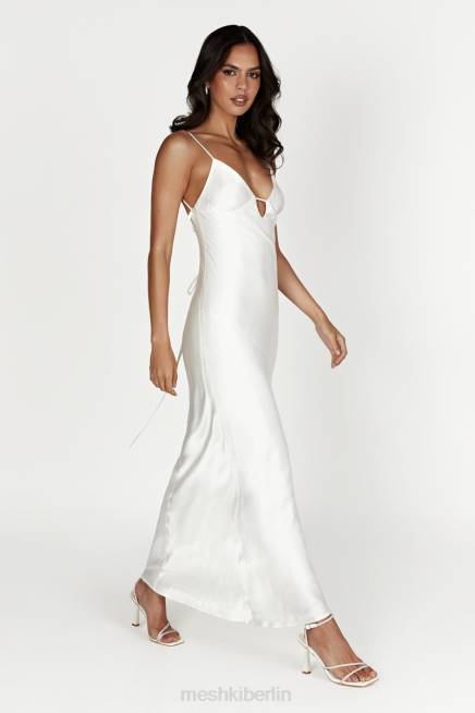 Kleidung Meshki Cora Maxi-Slipkleid mit Binderücken Weiß 2F8B711
