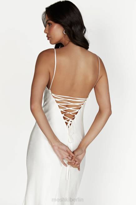 Kleidung Meshki Cora Maxi-Slipkleid mit Binderücken Weiß 2F8B711
