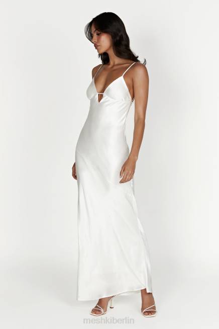 Kleidung Meshki Cora Maxi-Slipkleid mit Binderücken Weiß 2F8B711