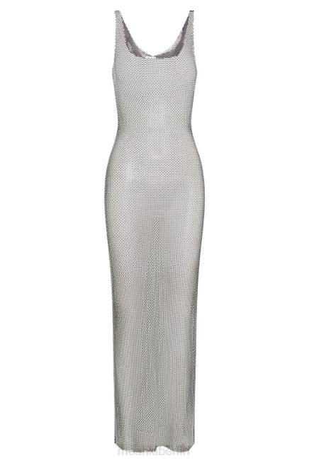 Kleidung Meshki Delara Diamant-Mesh-Maxikleid Schwarz 2F8B738
