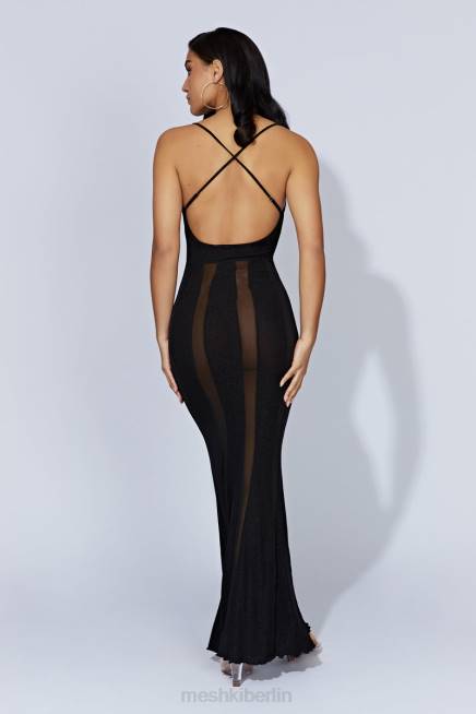 Kleidung Meshki Dominique-Maxikleid mit Einsätzen Schwarz 2F8B428