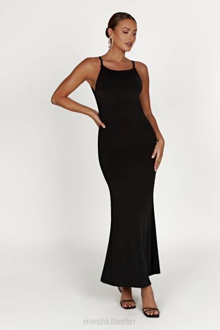 Kleidung Meshki Dorit Slinky rückenfreies Maxikleid Schwarz 2F8B743