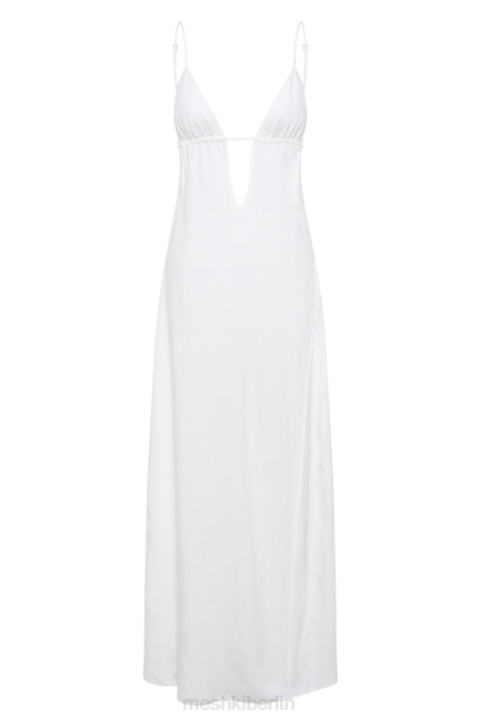 Kleidung Meshki Effie-Maxikleid aus Leinen Weiß 2F8B379