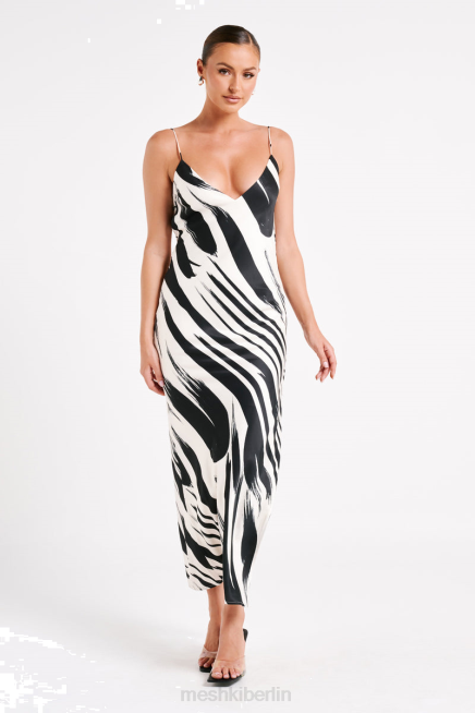 Kleidung Meshki Emmanuela bedrucktes Maxikleid abstrakter Druck 2F8B17