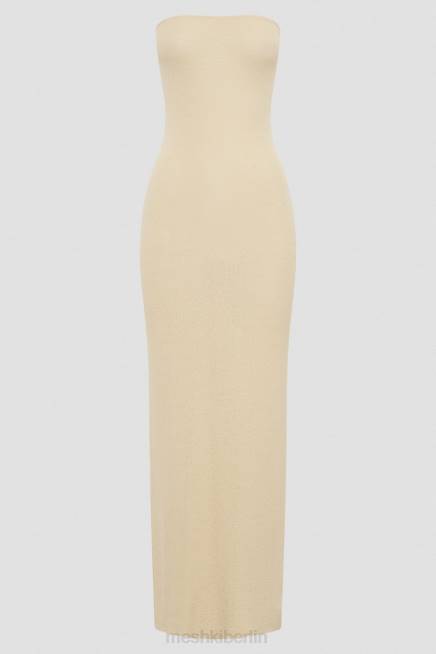 Kleidung Meshki Emmy trägerloses Strick-Maxikleid Weizen 2F8B155