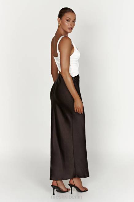 Kleidung Meshki Gianna zweifarbiges, geschlitztes Maxikleid Schwarz 2F8B415