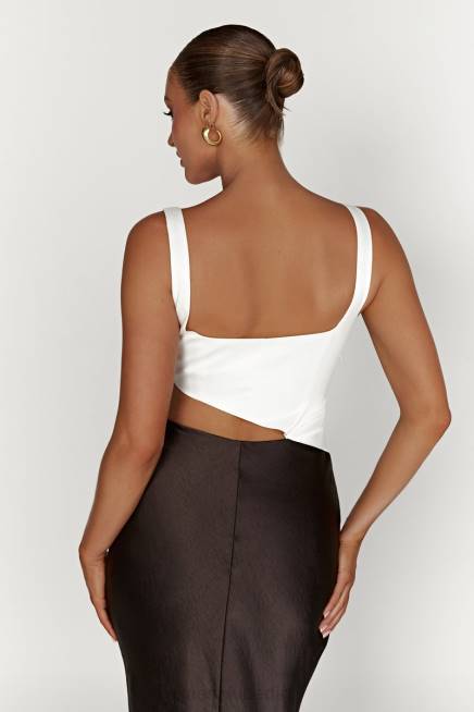 Kleidung Meshki Gianna zweifarbiges, geschlitztes Maxikleid Schwarz 2F8B415