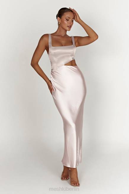 Kleidung Meshki Gianna zweifarbiges, geschlitztes Maxikleid erröten rosa 2F8B466
