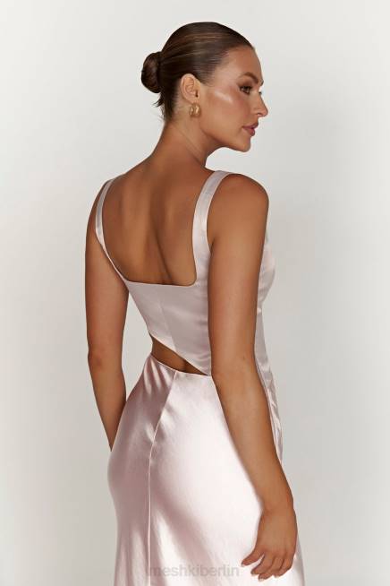 Kleidung Meshki Gianna zweifarbiges, geschlitztes Maxikleid erröten rosa 2F8B466