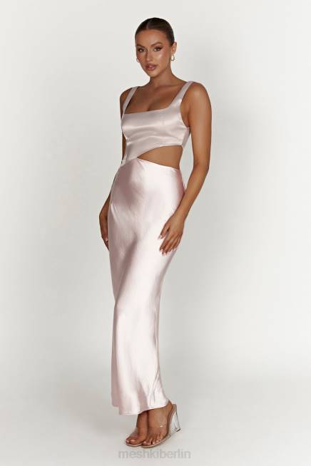 Kleidung Meshki Gianna zweifarbiges, geschlitztes Maxikleid erröten rosa 2F8B466