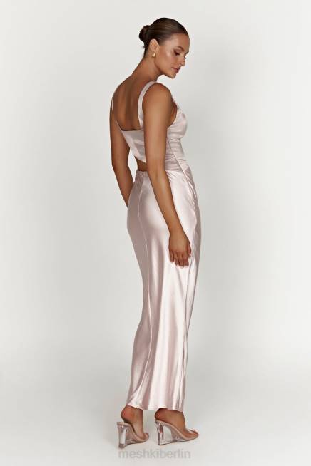 Kleidung Meshki Gianna zweifarbiges, geschlitztes Maxikleid erröten rosa 2F8B466