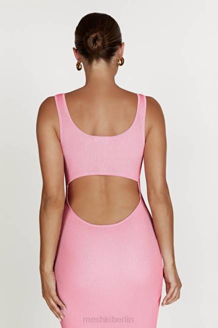 Kleidung Meshki Hadley rückenfreies Strick-Maxikleid Bonbonrosa 2F8B496