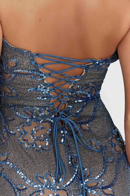 Kleidung Meshki Harriet Pailletten-Maxikleid Blau 2F8B446