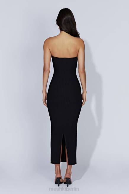 Kleidung Meshki Imani trägerloses Strick-Maxikleid Schwarz 2F8B645