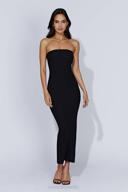 Kleidung Meshki Imani trägerloses Strick-Maxikleid Schwarz 2F8B645