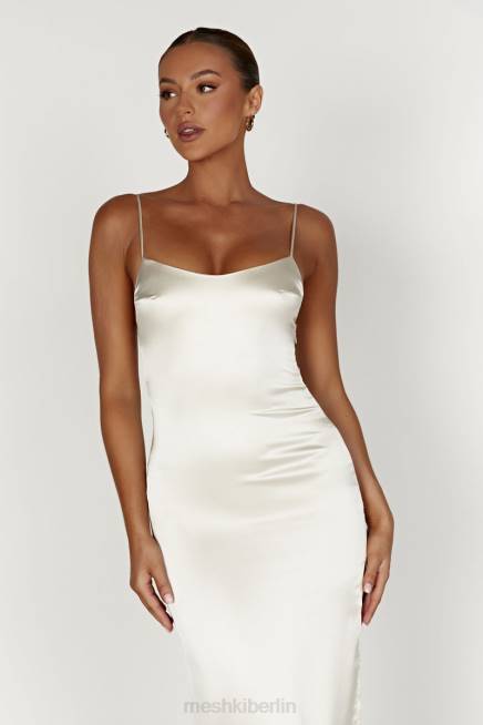 Kleidung Meshki Jacinda Maxi-Slipkleid aus Satin Elfenbein 2F8B373