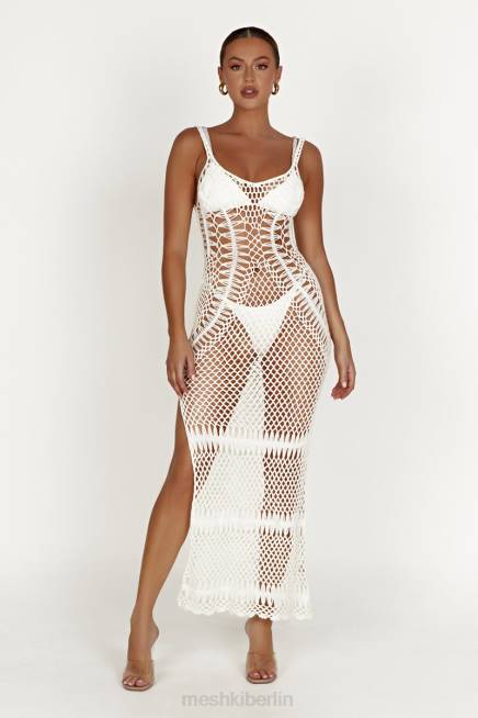 Kleidung Meshki Josephine Häkel-Maxikleid Weiß 2F8B432