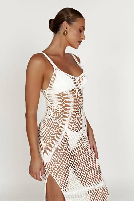 Kleidung Meshki Josephine Häkel-Maxikleid Weiß 2F8B432