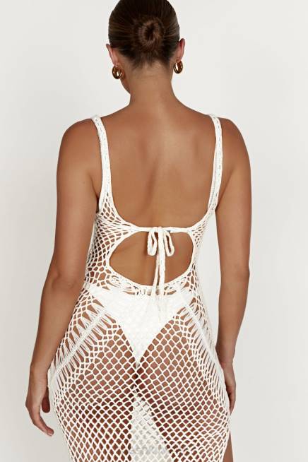 Kleidung Meshki Josephine Häkel-Maxikleid Weiß 2F8B432