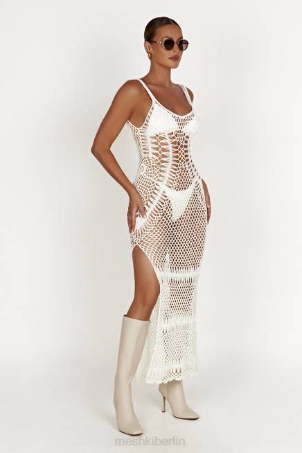 Kleidung Meshki Josephine Häkel-Maxikleid Weiß 2F8B432