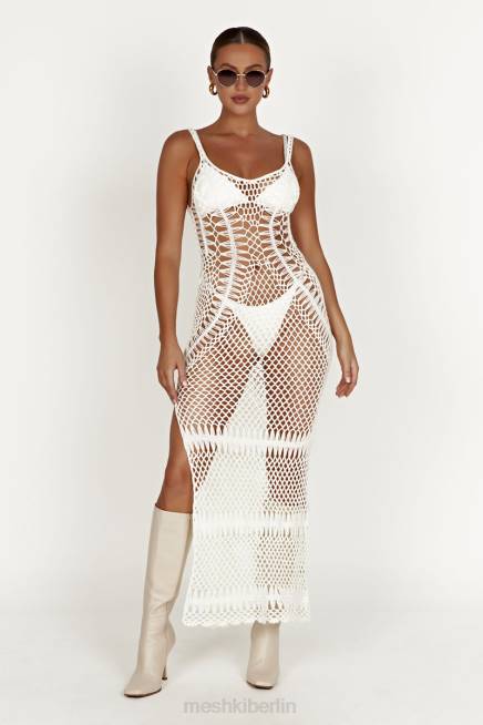 Kleidung Meshki Josephine Häkel-Maxikleid Weiß 2F8B432