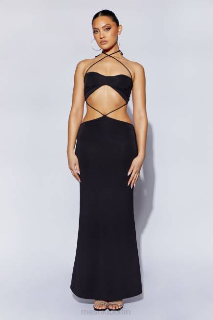 Kleidung Meshki Jules Maxikleid mit Dreiecksausschnitt Schwarz 2F8B688