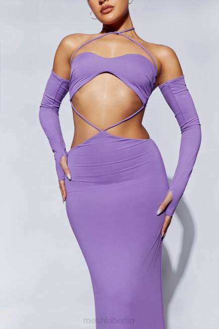 Kleidung Meshki Jules Maxikleid mit Dreiecksausschnitt lila 2F8B712