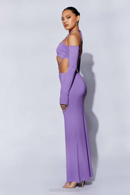 Kleidung Meshki Jules Maxikleid mit Dreiecksausschnitt lila 2F8B712