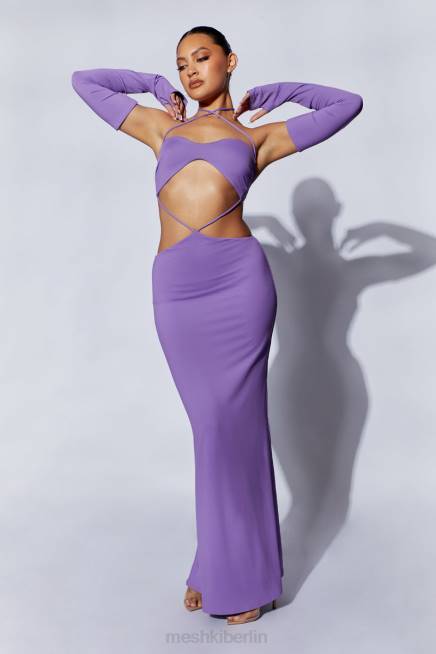 Kleidung Meshki Jules Maxikleid mit Dreiecksausschnitt lila 2F8B712