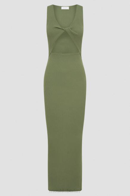Kleidung Meshki Kaesha Strick-Maxikleid Olive 2F8B241