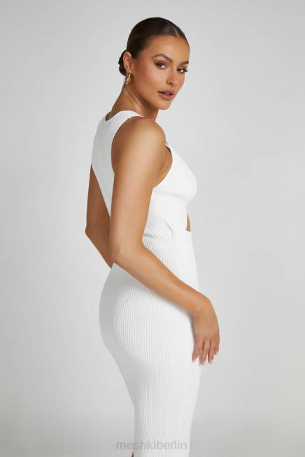 Kleidung Meshki Kaesha Strick-Maxikleid Weiß 2F8B227