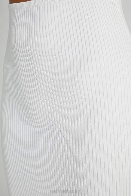 Kleidung Meshki Kaesha Strick-Maxikleid Weiß 2F8B227