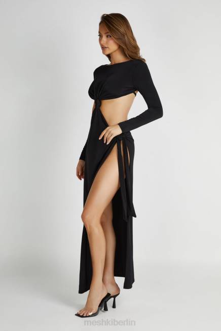 Kleidung Meshki Kiandra Maxikleid mit anschmiegsamem Knoten Schwarz 2F8B271