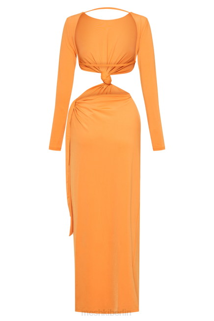 Kleidung Meshki Kiandra Maxikleid mit anschmiegsamem Knoten orange 2F8B289