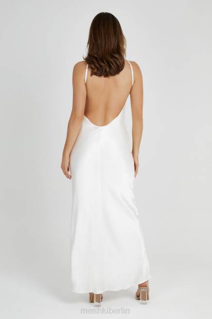 Kleidung Meshki Lucia Satin-Maxikleid mit Cut-Outs Weiß 2F8B297